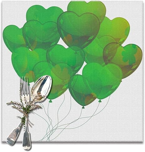 Amazon テーブルマット 緑の風船 プレートクッション ランチョンマット 食卓マット 防汚 おしゃれ 飾り おしゃれ 耐熱 防汚 滑り止め 6枚セット ランチョンマット オンライン通販