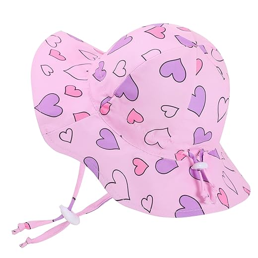 Meagiuo Chapéu de sol infantil ajustável FPS 50+ com aba larga para crianças