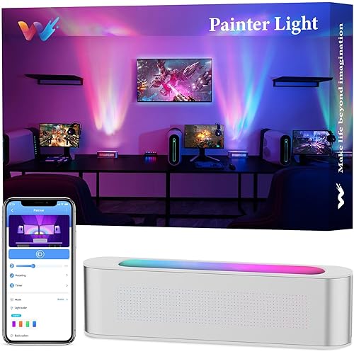 woohlab Smart Light Bar, RGBICW Color Changing Ambient Lighting with Scene and Music Mode, Sync Music, APP Control, DIY Colors, Gaming Lights for Bedroom, Home, Party, Room-1 Pack