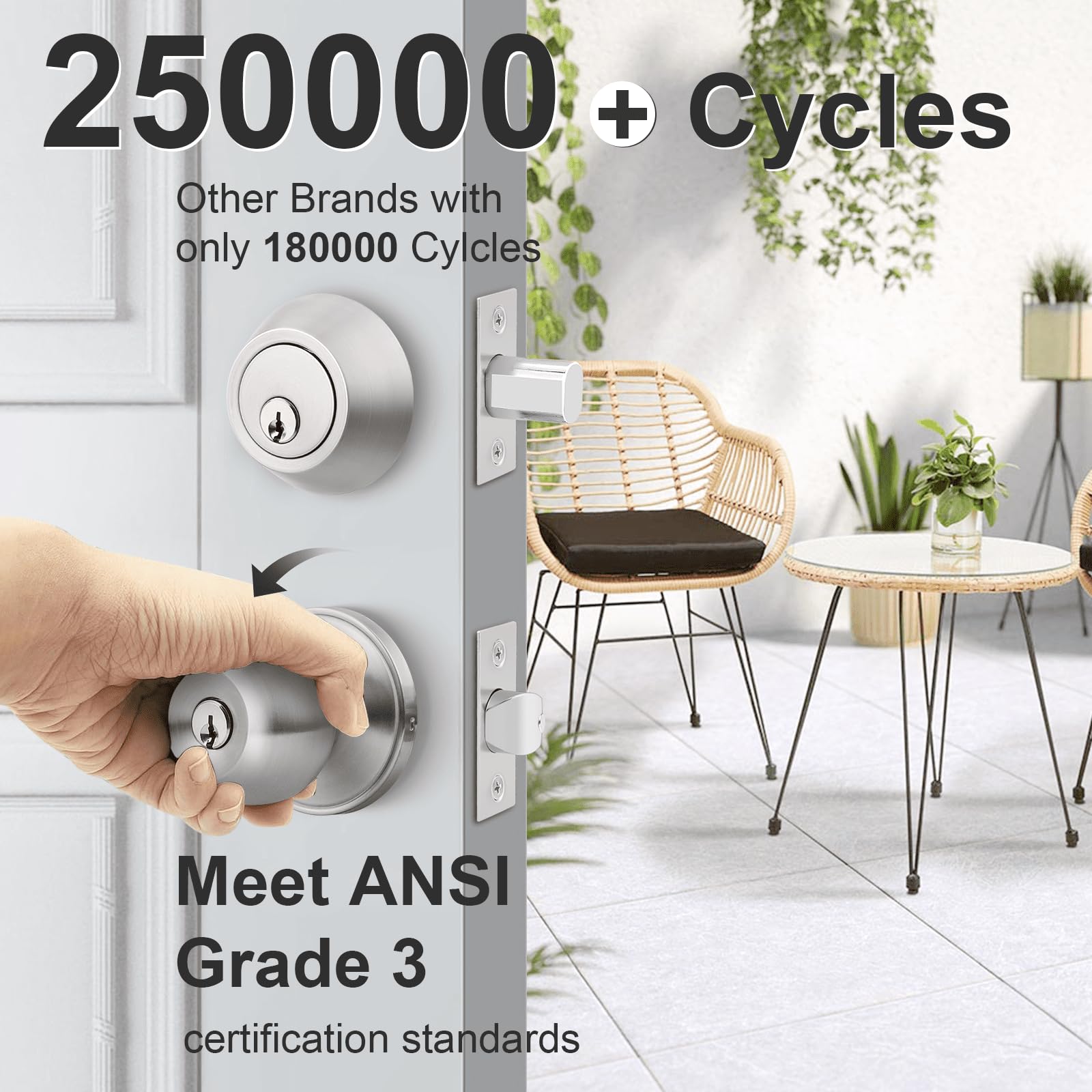 Double Cylinder Deadbolts 6-Pack Keyed Alike Door Lock Set - With ...