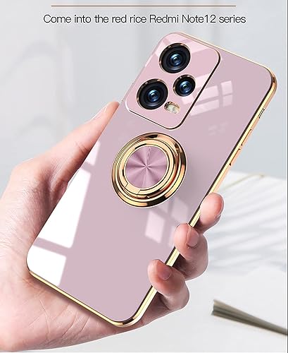 Miniatura 2 de Redmi Note 12 Pro Funda con soporte de 360  Soporte magnético para automóvil tecnología de galvanoplastia Funda de protección delgada compatible con