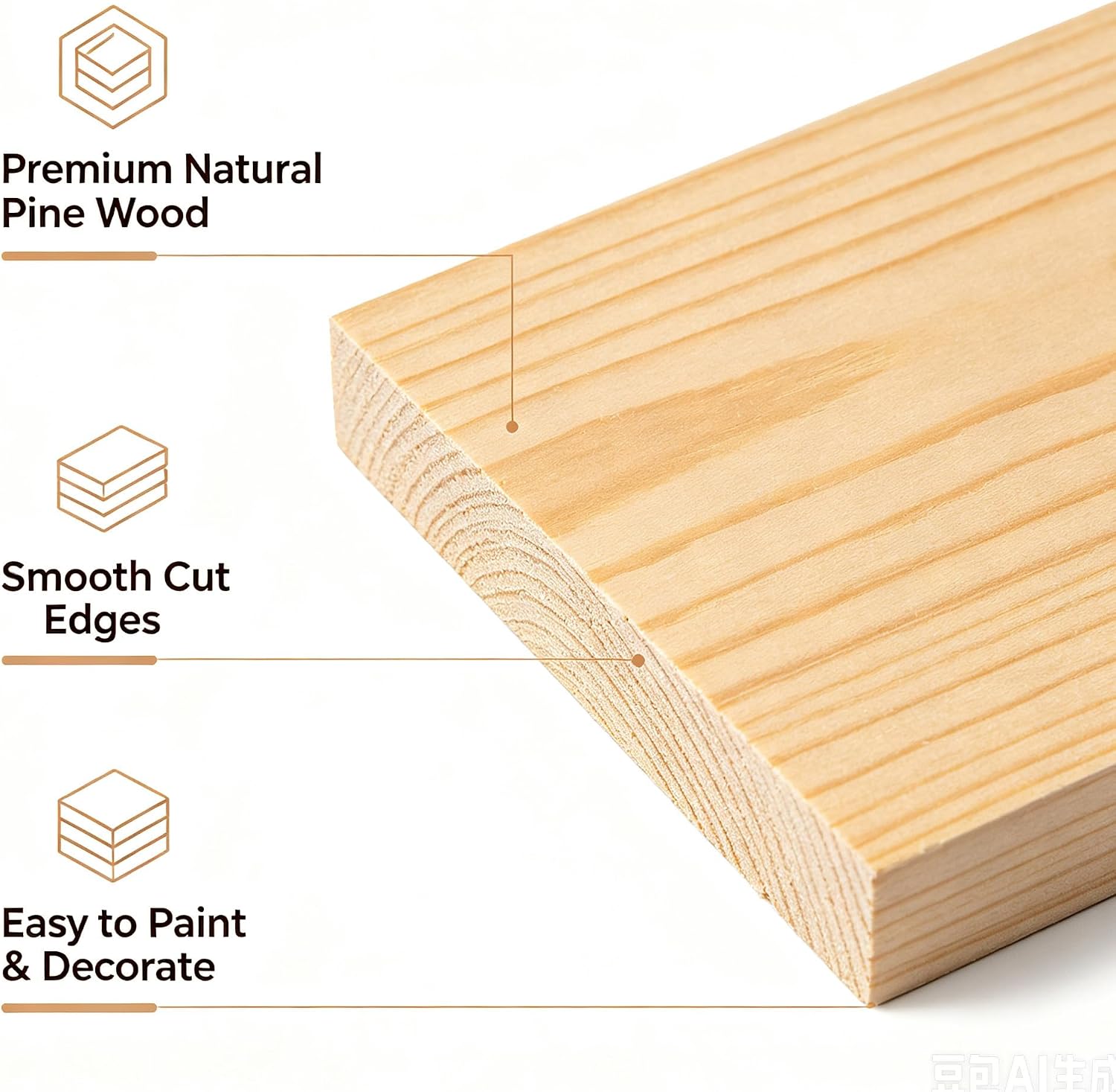 30 Pack Unfinished Pine Wood Squares, 3.9x1.57x1/4 inch Blank Square Wood Tiles with Rounded Corners for Coasters, Wood Burning, Laser Engraving, Painting, DIY Crafts & Holiday Decor