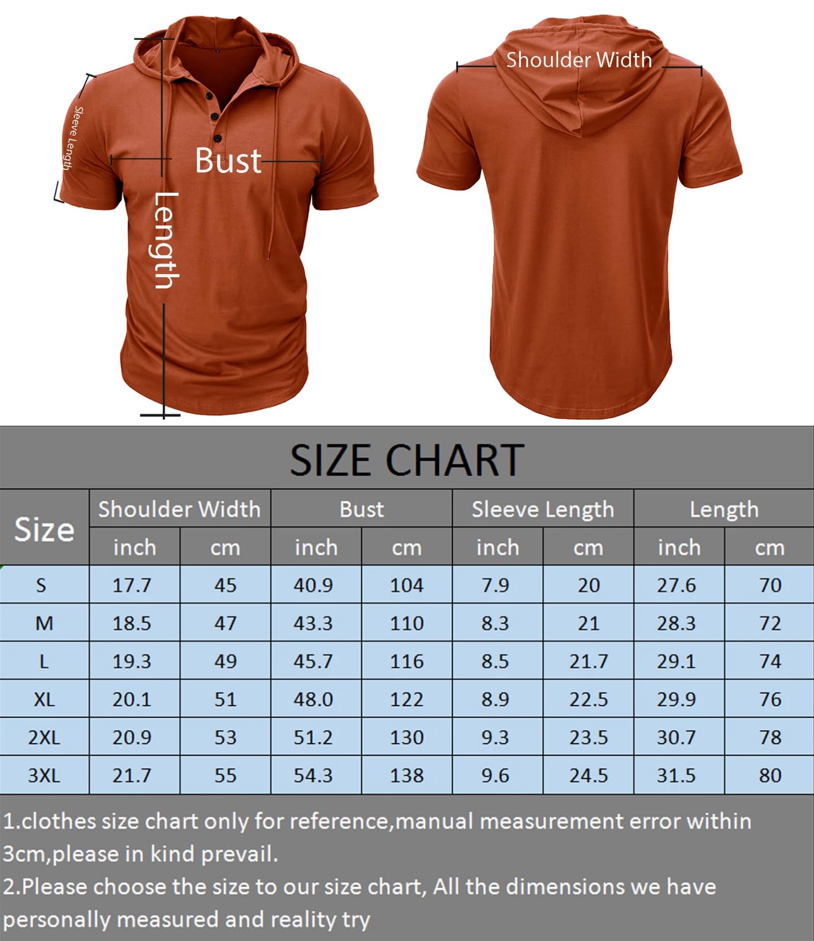 MakingDa Atlético Manga Corta Sudadera con Capucha Hombres Entrenamiento Gimnasio Suéter Camisa con Capucha Botón Ajustado al Cuerpo Verano Ligero Senderismo Sudaderas Deportivas Camiseta