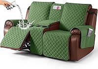 Vista 18 de KinCam Funda 100% impermeable para sofá reclinable con consola, fundas para sofá reclinable antideslizante para 3 asientos, protector de muebles