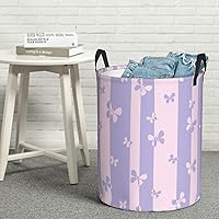 Vista 4 de Butterfly Laundry Hamper Large Collapsible Laundry Baskets with Handles Easy Carry Round Storage Basket Dirty Clothes Hamper Blanket Basket for
