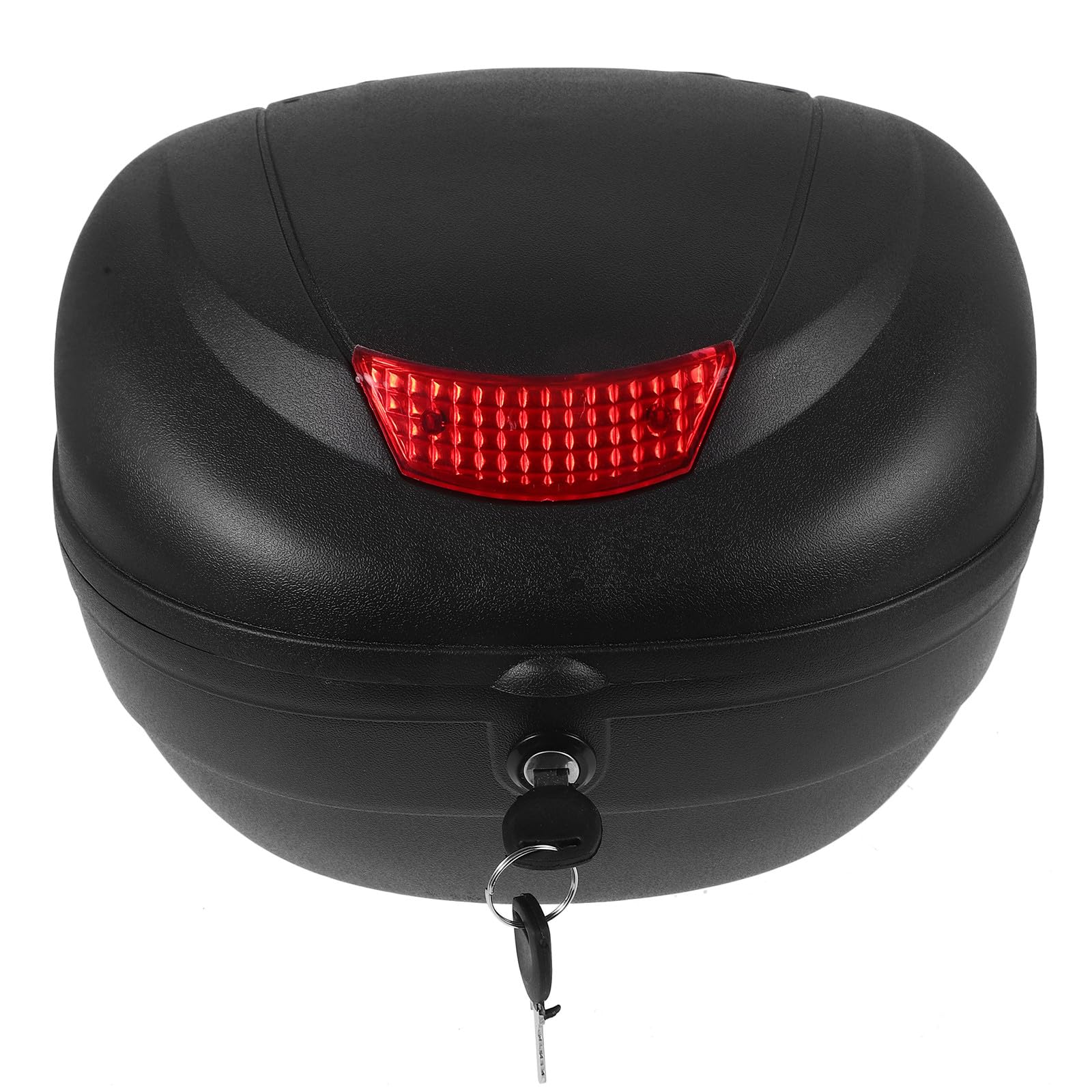 Bauletto per Moto Nero in Plastica Design Riflettente e Capacità Spaziosa, Resistente All'acqua e Usura, per Scooter e Motociclette