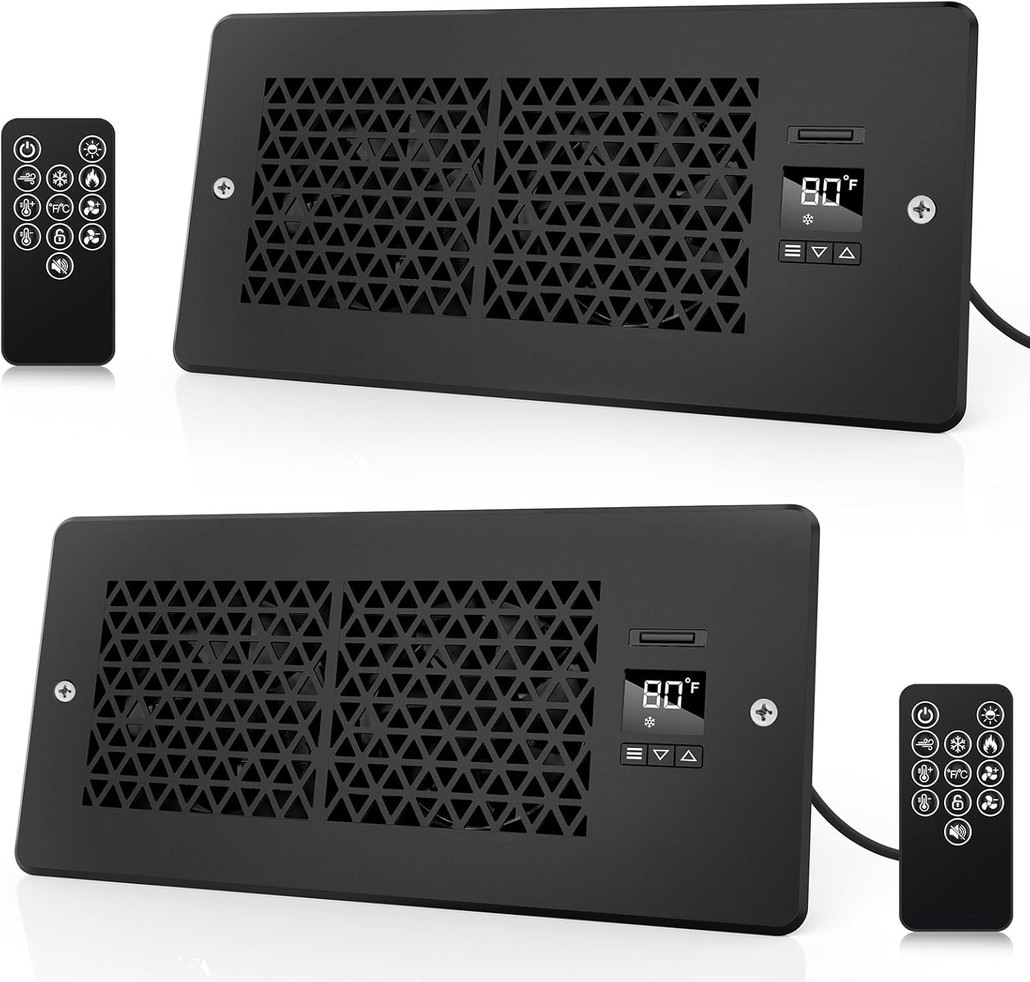 2-Pack Register Booster Fan for 4x10 Vents with Remote