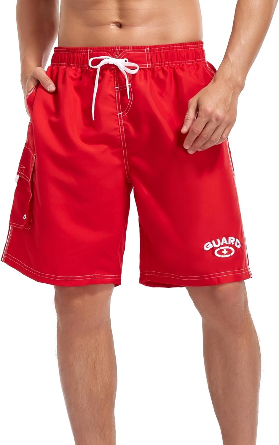 Adoretex Men's Guard Board Shorts Swim Trunks with Mesh Liner, Designed for Guard Uniform Swimwear