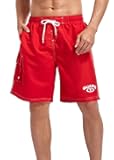Men's Guard Board Shorts Swim Trunks with Mesh Liner, Designed for Guard Uniform Swimwear