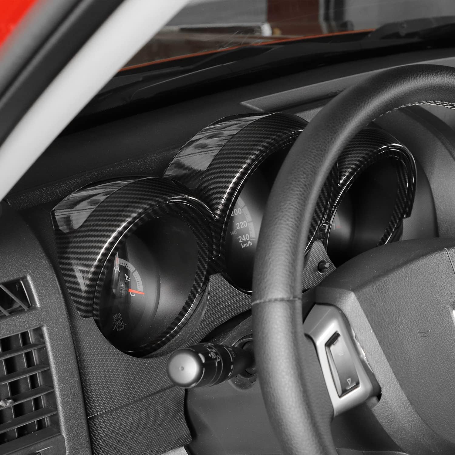Jimen Center Console Dashboard Panel Frame Cover Trim for Dodge Nitro 2007-2012 (Carbon Fiber)