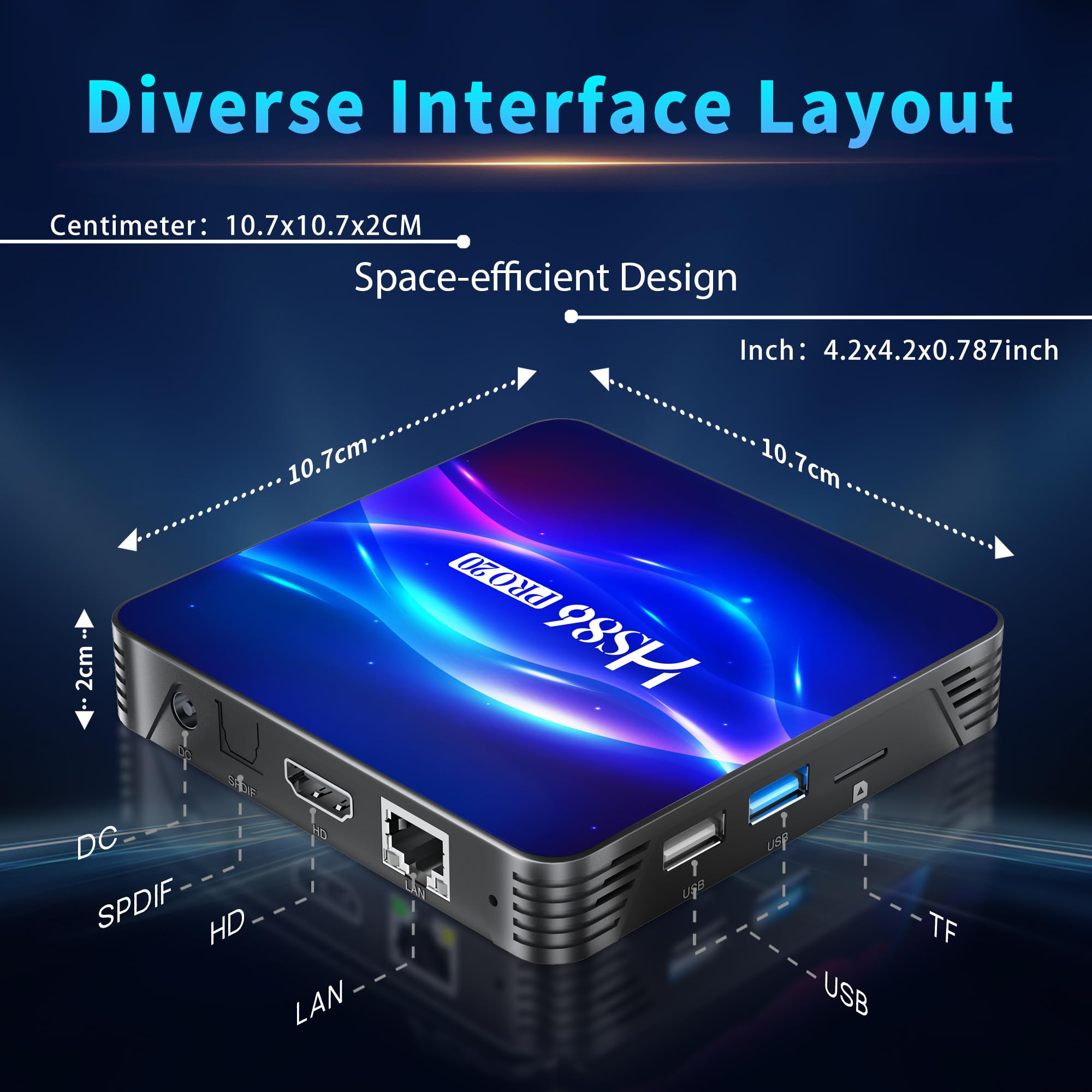8K UHD Android TV Box 14.0 RK3566 8GB RAM 128GB ROM, HS86 PRO20 Smart TV Box Client Streaming Android Player 4K@60hz HDR10 Dual Band WiFi6 2.4G/5G BT5.4 Ethernet 1000M, Android Box con Telecomando IR