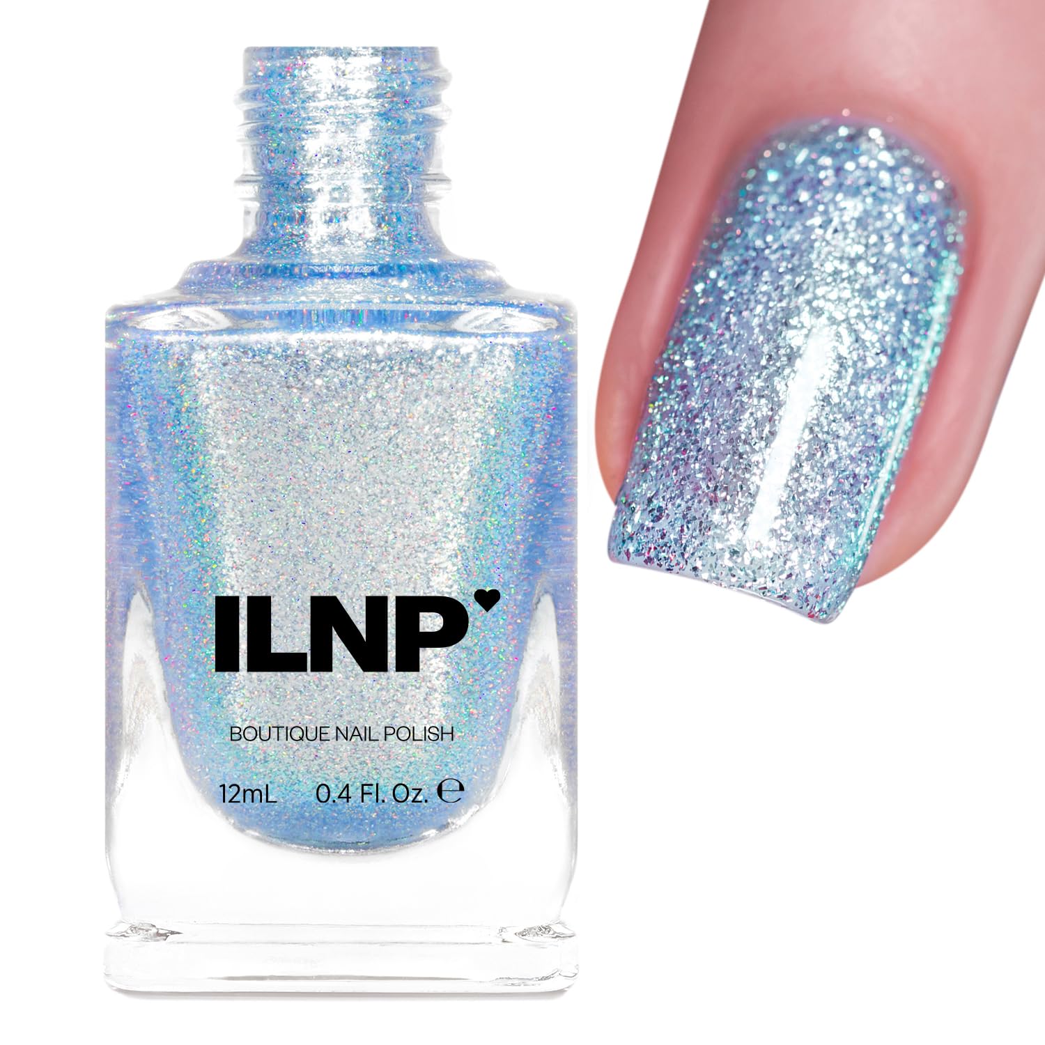 ILNP Elsa - Icy Light Blue Holographic Shimmer Nail Polish