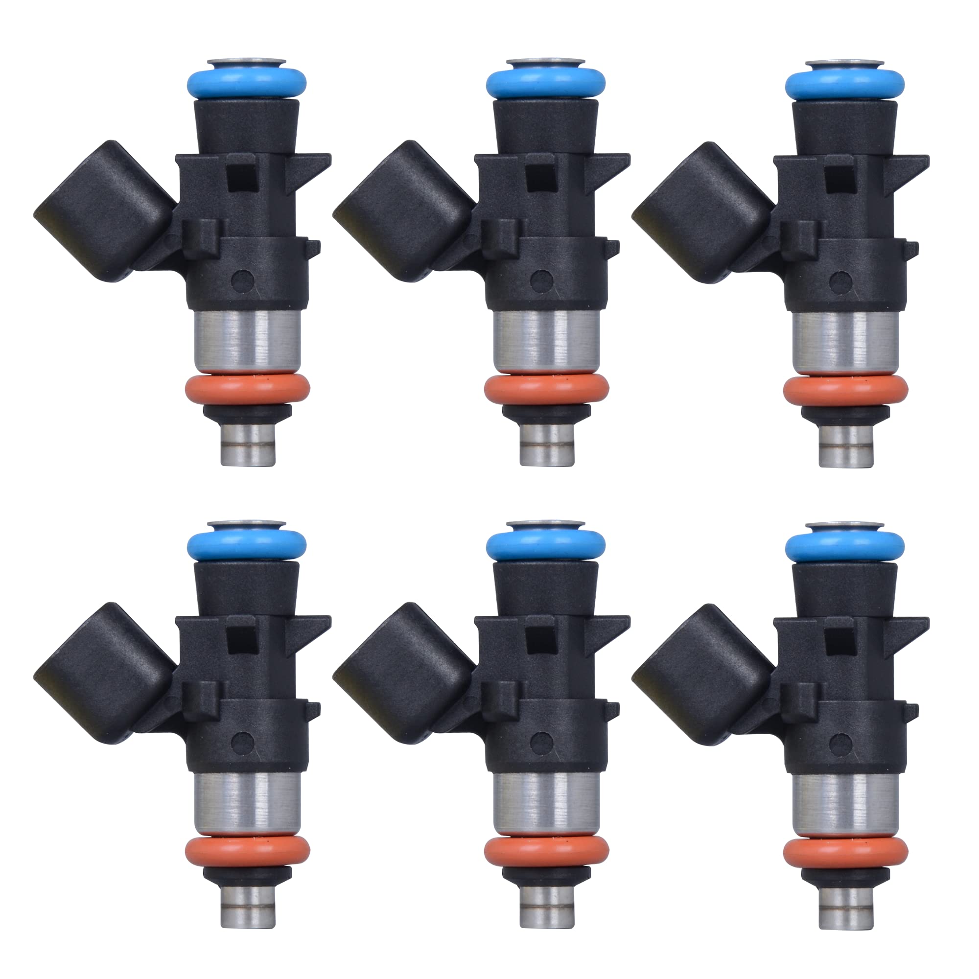 AdvanEX Fuel Injector 4 Holes Compatible with Chrysler 200 300 3.6L 2011-2017; Town & Country 3.6L 2011-2016; Dodge Avenger Charger Durango 3.6L 2011-2017 and More Replaces OE 0280158233 (Set of 6)