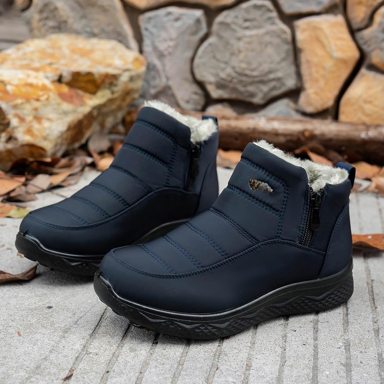 Women's Insulated Snow Boots- Waterproof, Non Slip & Fur Lined Comfortable Warm Winter Shoes for Women with Side Zipper