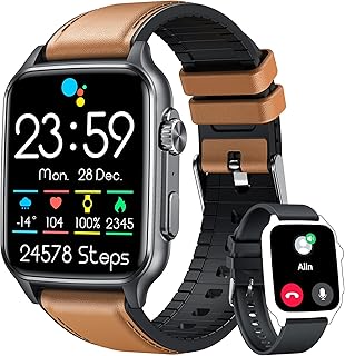 Smart Watch Men Fitness Tracker: 2.0" Touch Screen Mens Smartwatches Activity Trackers with Bluetooth Call Waterproof Blood Pressure Heart Rate Oxygen Sleep Monitor Sports Watches for Android iOS