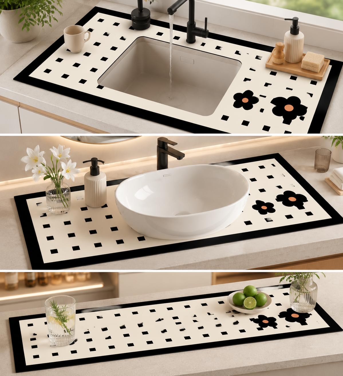 Tapis égouttoir Vaisselle Absorbant en diatomite pour séchage la Cuisine, pour la Cuisine - pour Salle Bain