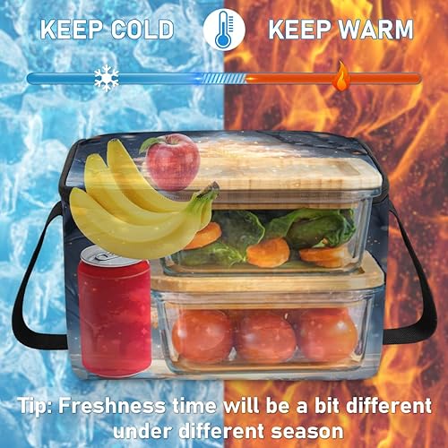 Miniatura 6 de Funny Christmas Tree Pattern Insulated Lunch Bag Women Reusable Lunch Tote Square Meal Bag for Adults Men Cooler Lunch Box for Work Travel Picnic