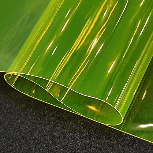 Miniatura 3 de Vinilo de PVC transparente de 11.8 x 53.1 in, 0.016 in, tela impermeable de color neón de 0.016 in, rollo de lámina de espejo súper transparente