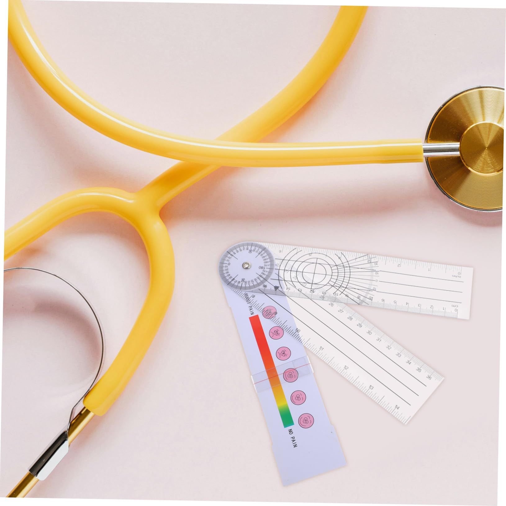 VILLFUL Portable Angle Ruler Goniometer for School Body Measuring Medical Ruler High Contrast Background