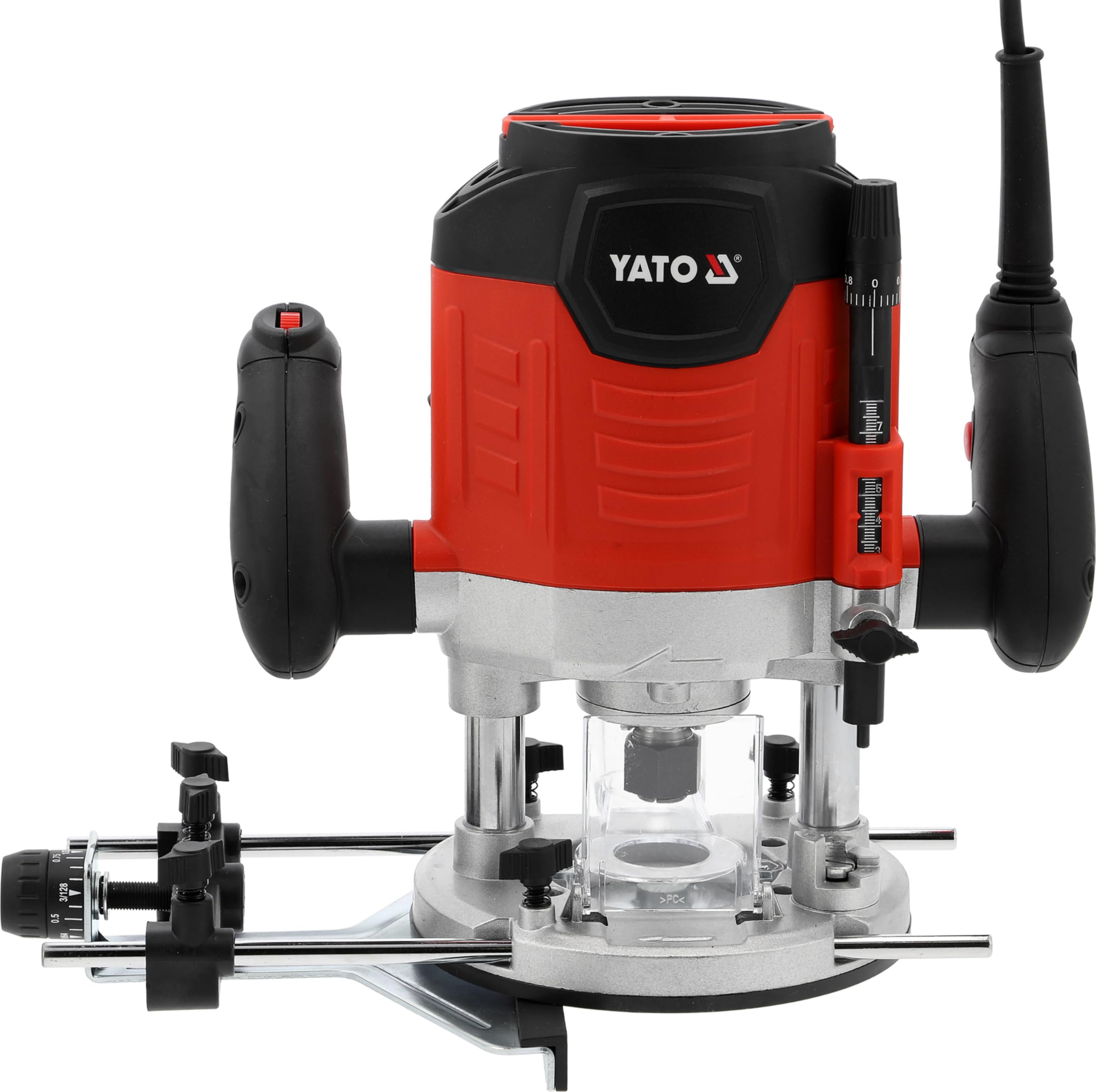 Wydajna frezarka górnowrzecionowa 1400 W, regulacja prędkości obrotowej, materiał drewnopochodny, mocowanie 6/8 mm, Soft‑Start, odsysanie pyłu