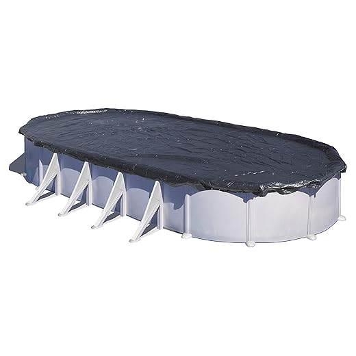 Gre Ciprov501 - Cobertor De Invierno Para Piscina Ovalada, Color Negro