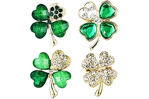 St. Patrick's Day Four Leaf Clover Shamrock Pins and Brooches
