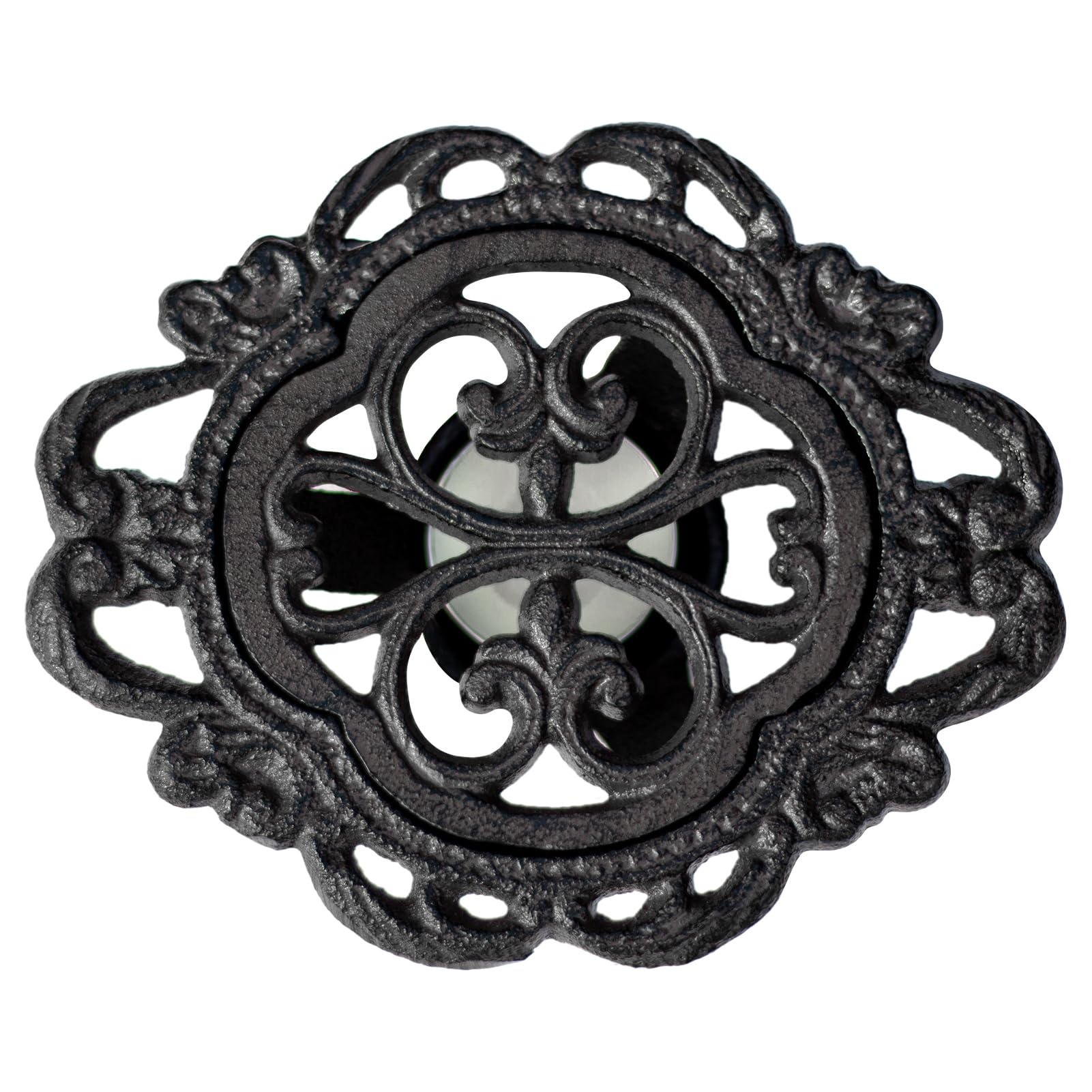 6.1 Inches Cast Iron Teapot Warmer Dish Cups Trivet,Flower-Shaped Design with Tealight Holder - Heavy Duty &amp; Decorative Candle Holder Stands for Heat Food Coffee Milk or Tea