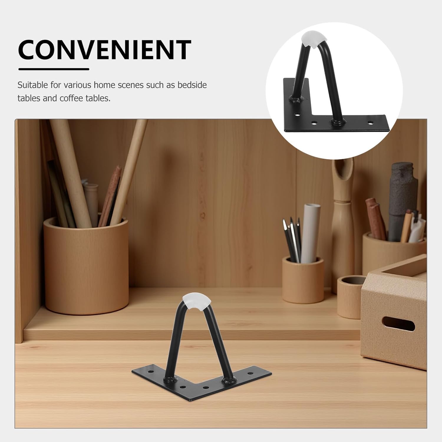 4pcs 10cm Metal Furniture Legs for Cabinets and Coffee Tables, Black Steel Hairpin Bedside Table Legs with Anti-Slip Base, Heavy-Duty Screw-in Support for Home and Office