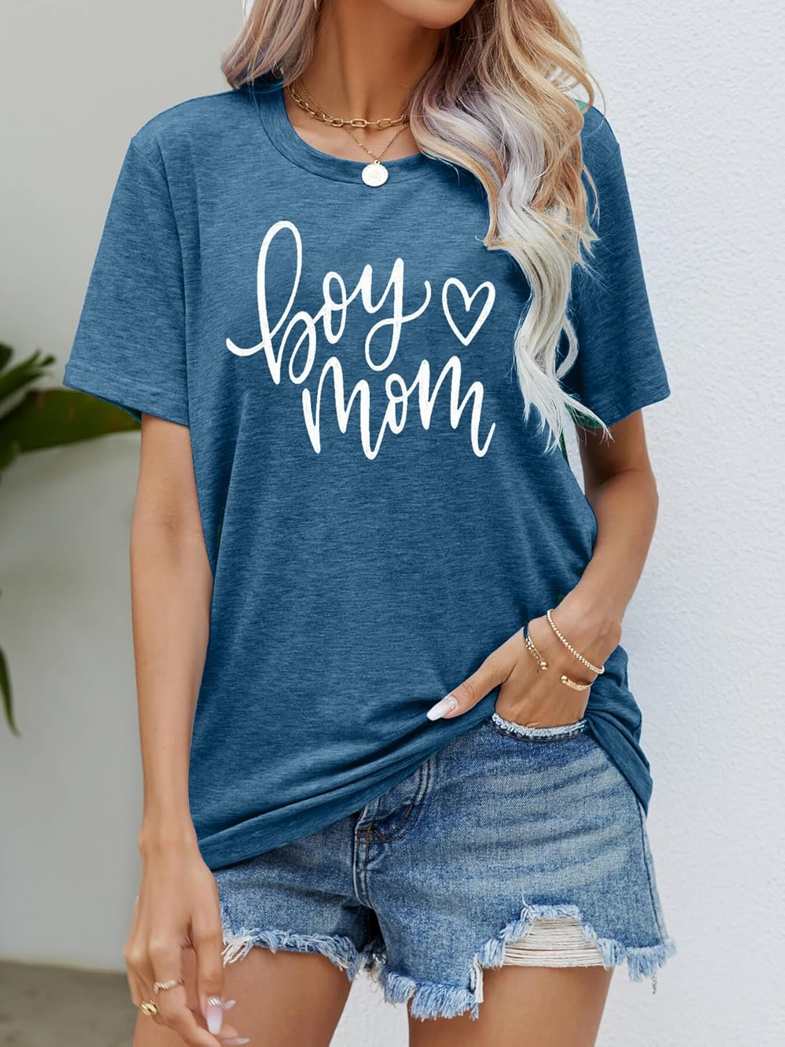 Funny Boy Mama Shirt for Women - Mom Letter Print Tshirt Boy Mom Short Sleeve Shirt Mothers Day Tee Top - Image 3