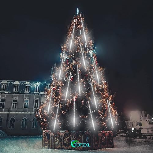 Luces de lluvia de meteoritos 197in 10 tubos para decoración de Navidad al aire libre luces de carámbano luces de cascada impermeables luces de
