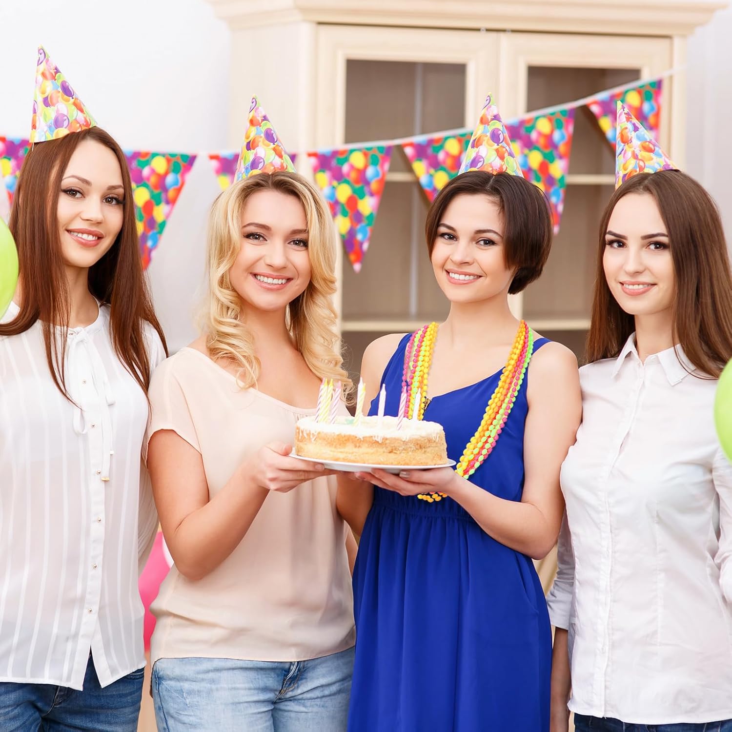 48 Pack Mardi Gras Beads Necklaces, 30 Inch Macaron Plastic Beads for Party Favors, Festival Decorations, Parade Throws, Christmas, Birthday Celebrations (Oval) - Image 7