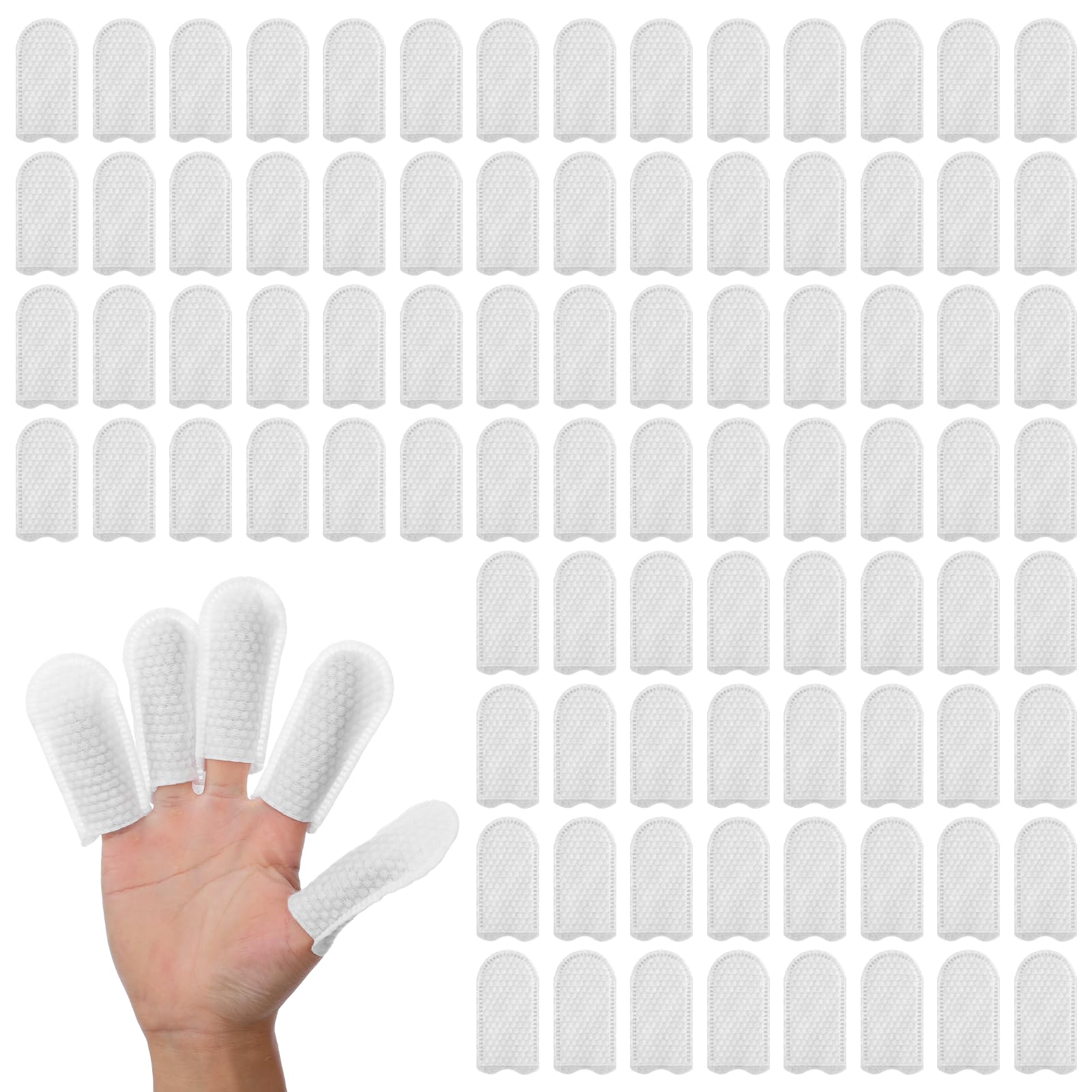 100 Pcs Cotton Finger Cots Dog Ear Wipes for Pet Ear Cleaning Cloth Finger Cots Fingers Covers Fingers Gloves Disposable for Nails Cleaning Dog Cat Teeth Cleanings Grooming Nail Trimming Precise Tasks