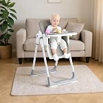 Cochildor 3-in-1 Foldable High Chair for Babies & Toddlers – Adjustable Height, Reclining Seat, 5-Point Safety Harness, Removable Tray, Lockable Wheels – Portable & Easy Clean, Grey