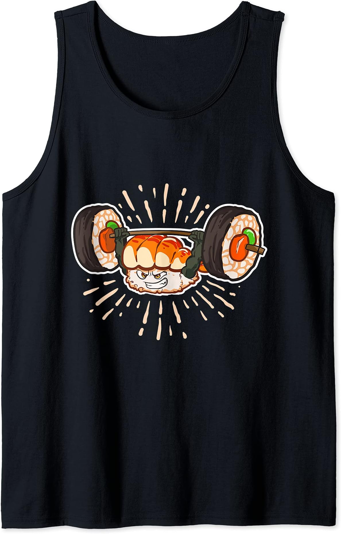 Sushi Japanese Food Weight Lifting Bodybuilder Gym Workout Tank Top