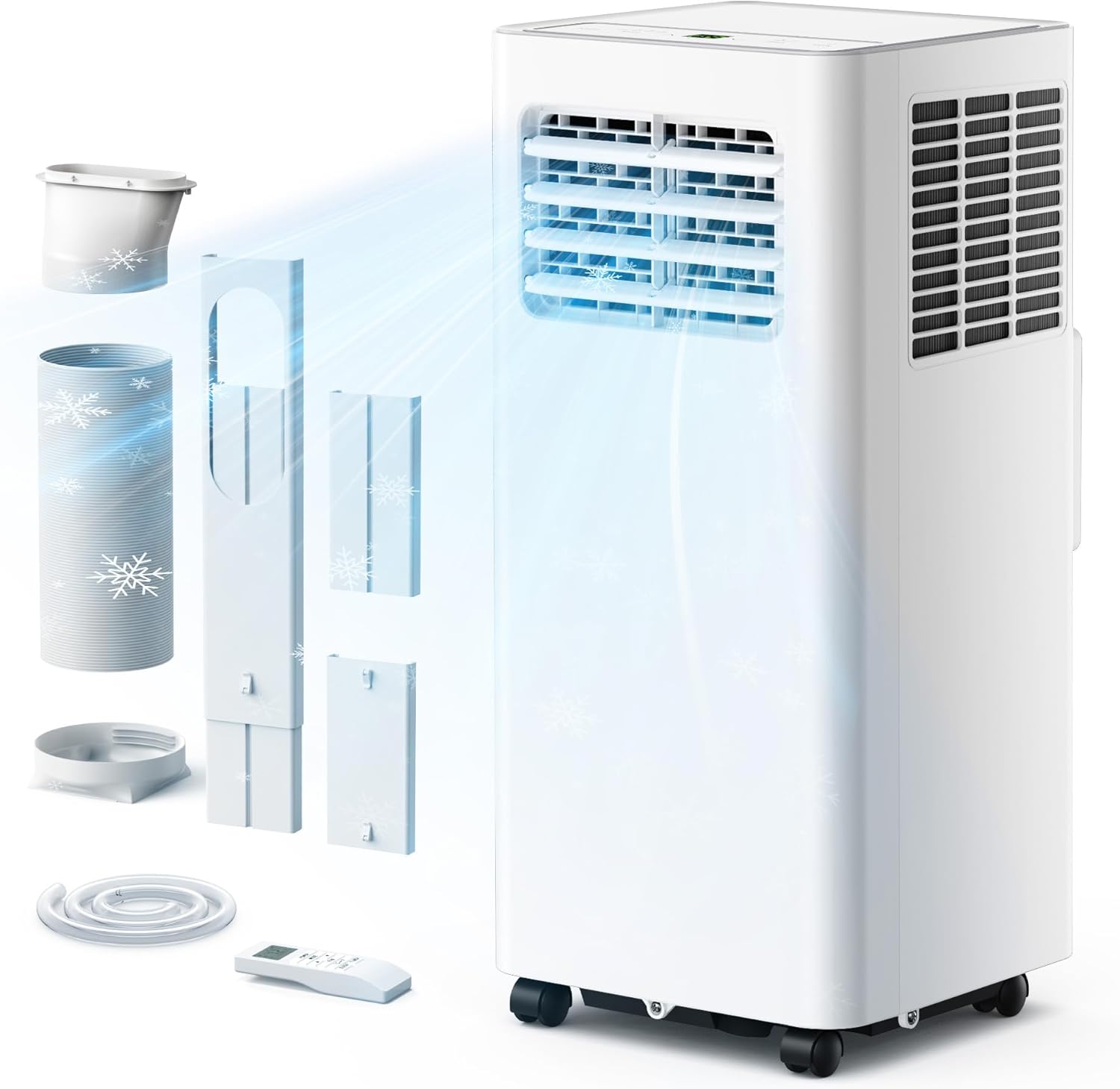 EUHOMY 10,000 BTU Portable AC Unit: 4-in-1 Cool Dry Fan Sleep Modes, Quiet 50dB, 450 Sq Ft Coverage, Remote & 24H Timer