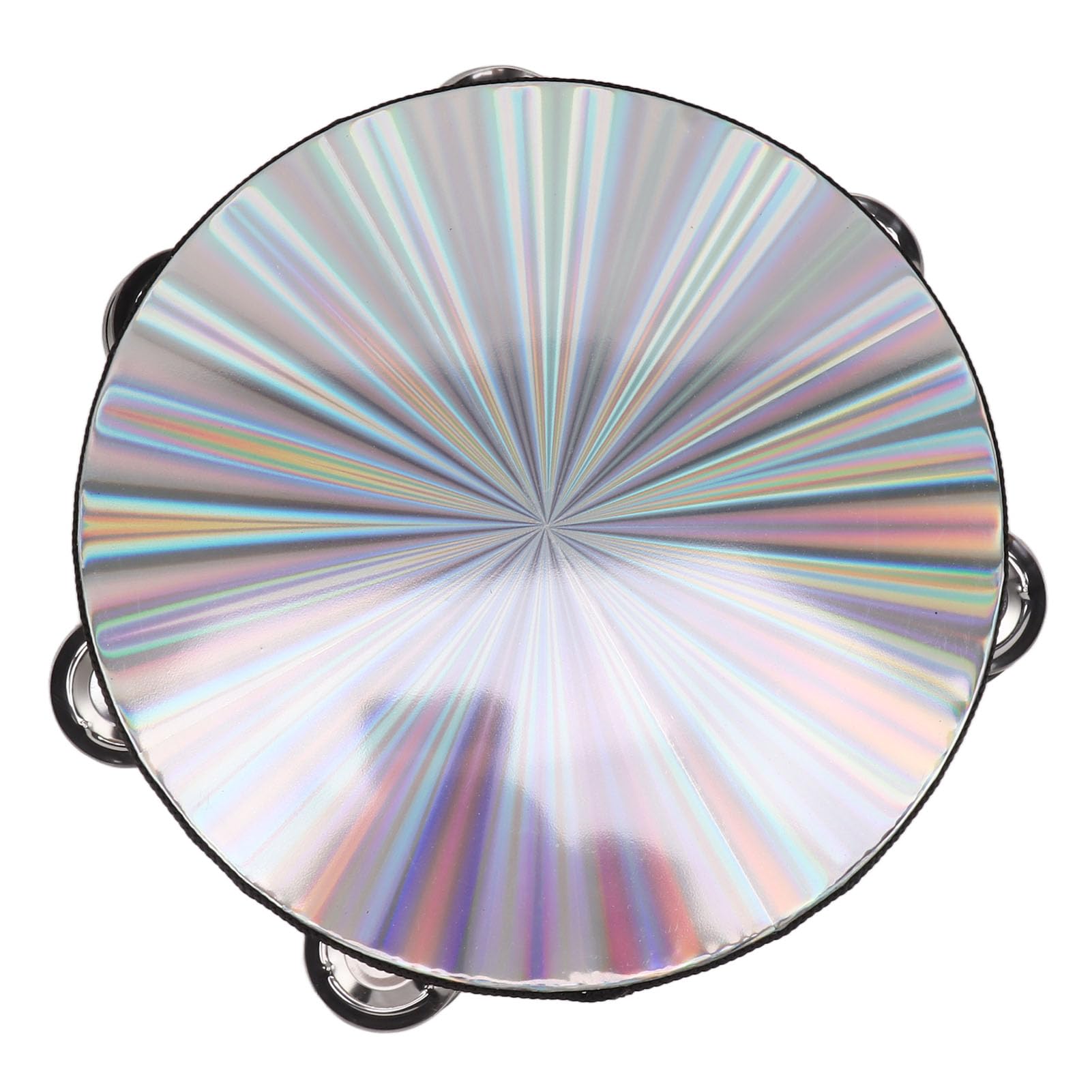POYHKFD Tambourin à Main en Bois, Tambourin à Double Rangée de Jingles en Métal, Tambourin Radiant Percussion Tambour à Main Cloche Instrument de Musique pour Fête KTV Événements(8 Inch)