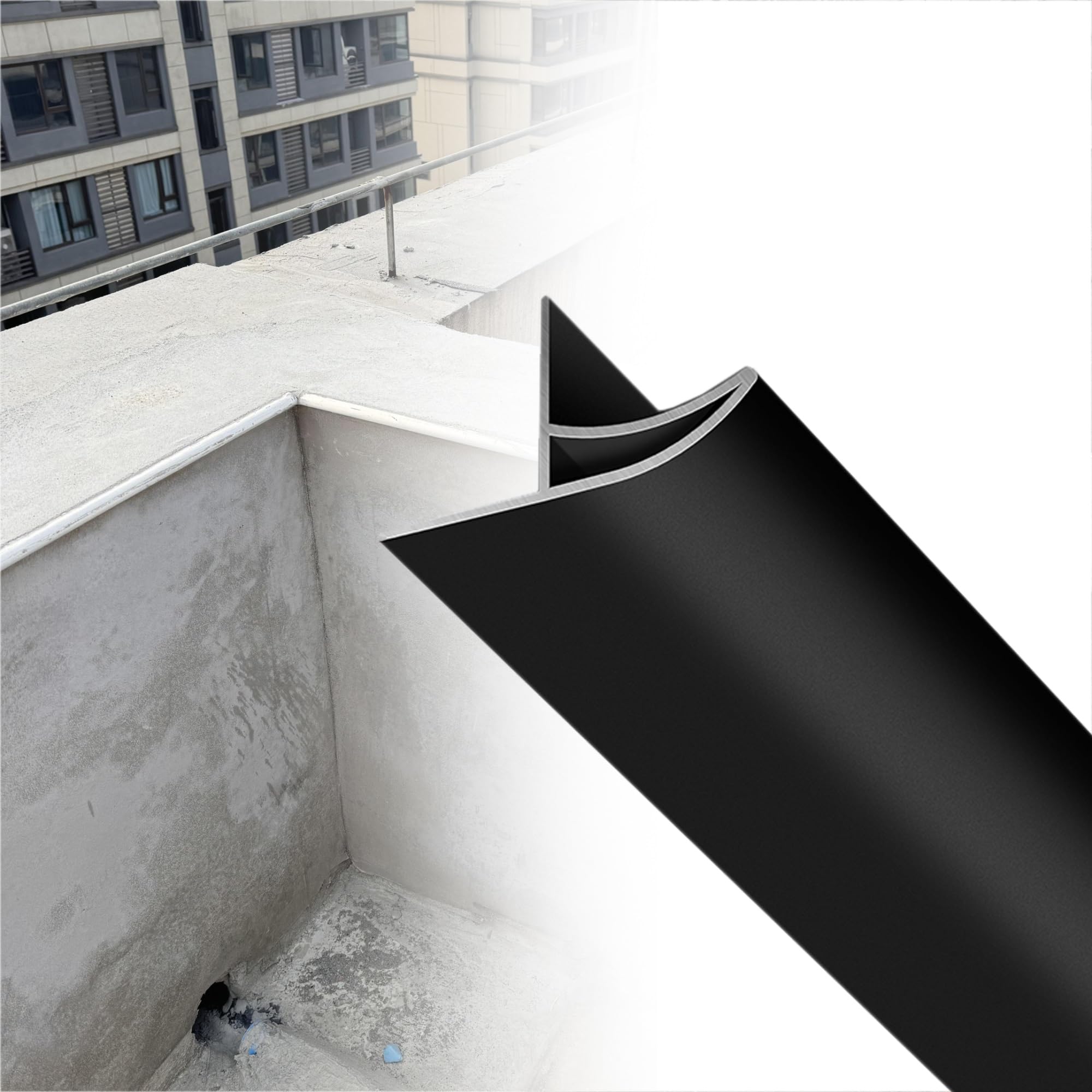 Borde protector para canalones de pico de 140 cm x 50 mm, protección contra el agua de lluvia, fácil instalación