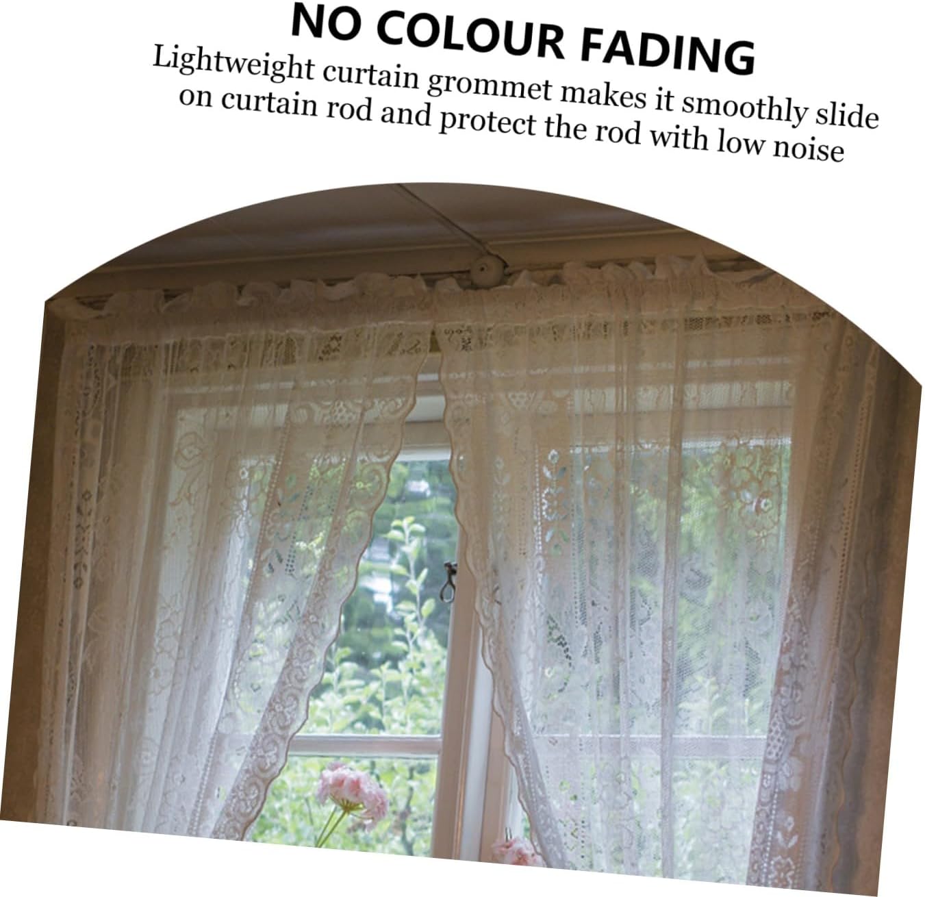 75 Pcs Reusable Sliding Curtain Eyelet Rings with Inner Diameter, Plastic Roman Curtain Grommets Silent Fastener for Window Treatment Home Décor