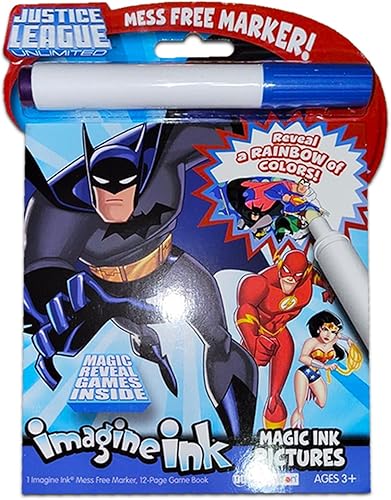 Miniatura 4 de Super Hero - Juego de libro para colorear con 3 libros de actividades de DC Comics Justice League, 110 calcomanías y 26 tatuajes temporales