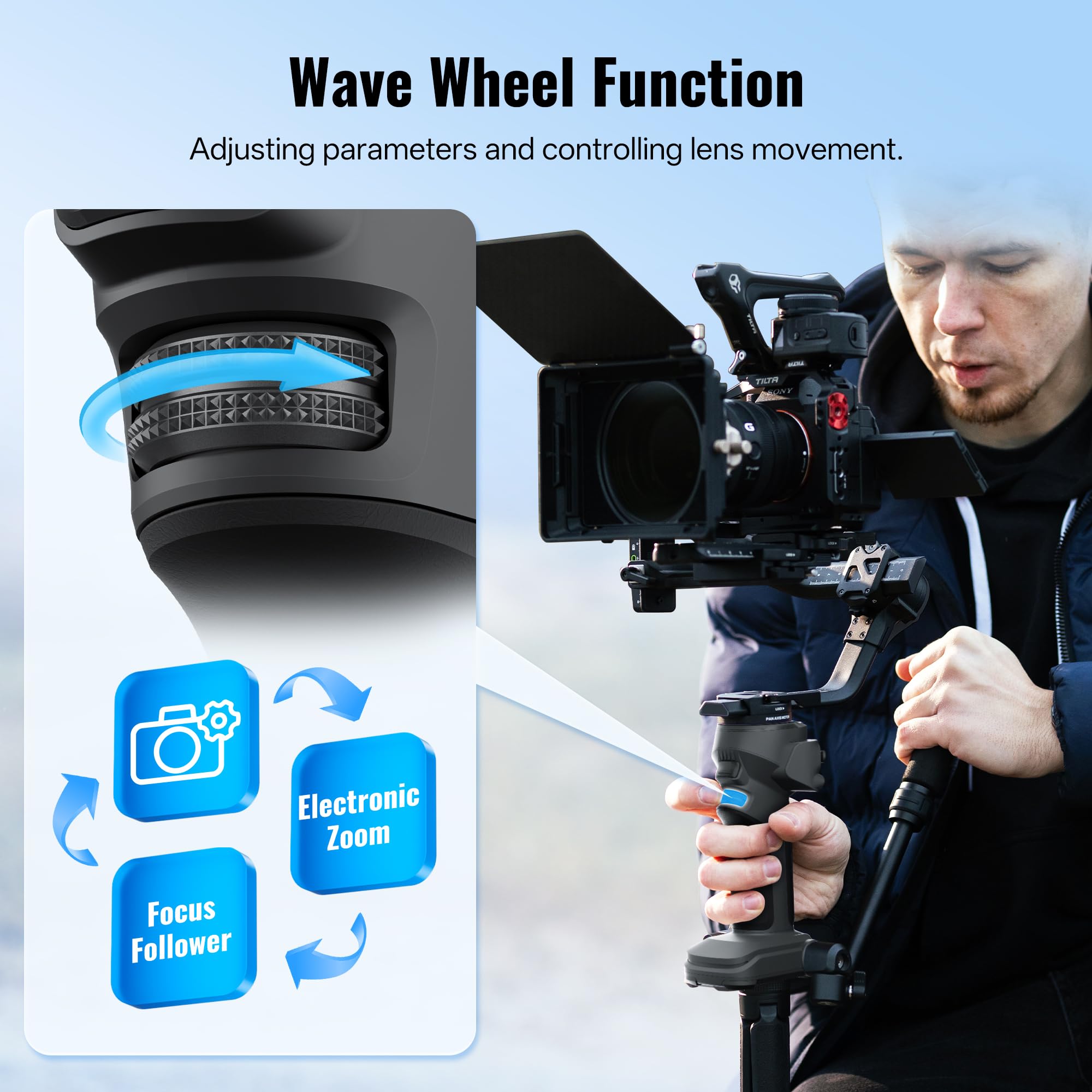 ZHIYUN CINEPEER CRANE 4E Stabilizzatore Fotocamera, 3 assi Gimbal Stabilizzatore per DSLR e Mirrorless, Gimbal Fotocamera Leggero per Nikon/Canon/Sony/Panasonic/Fujifilm, Grigio Scuro