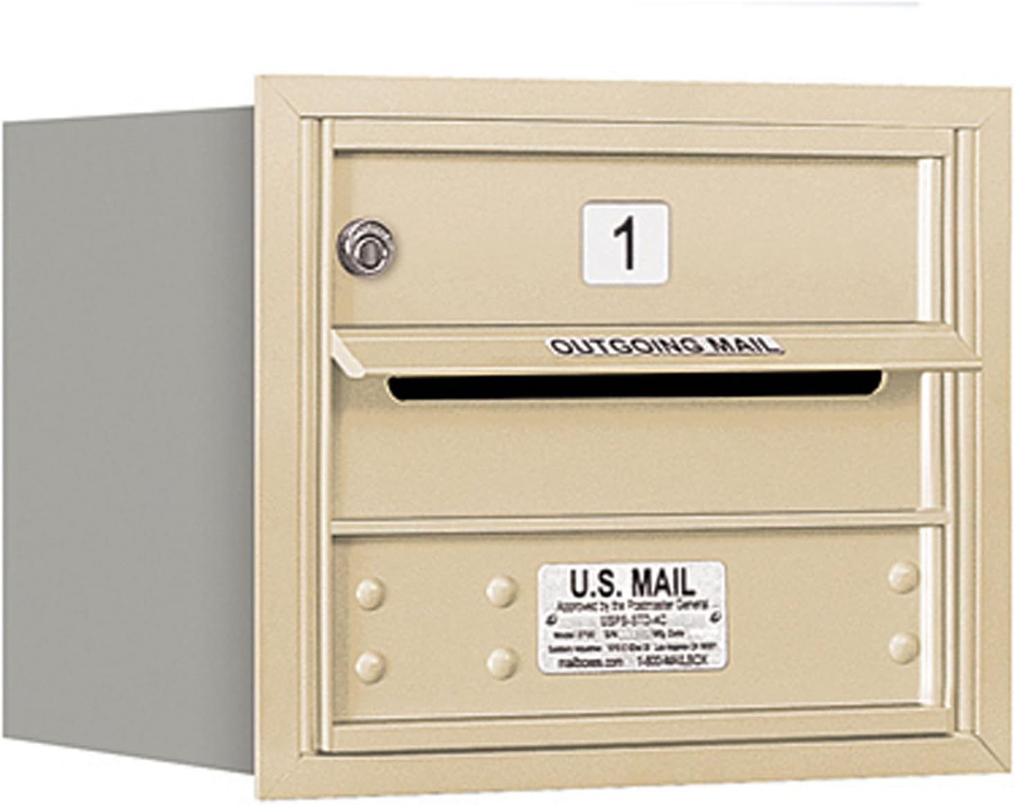 Salsbury Industries 3703S-01SRP Reccess Mounted 4C Horizontal Mailbox, Sandstone