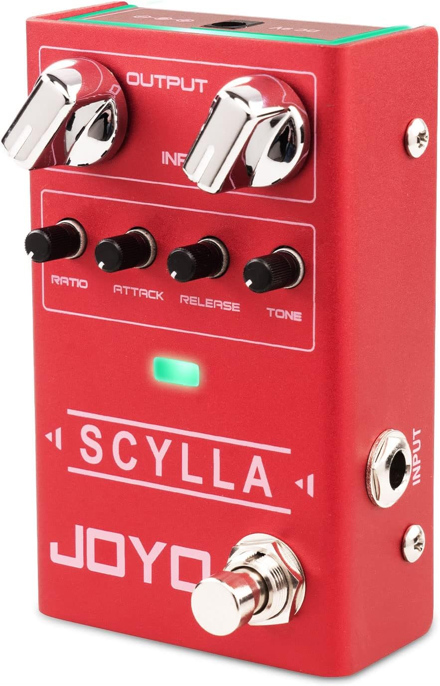JOYO Bass Guitar Pedals Compressor Effect Pedal with Precise Compression Knobs Low Noise and High Dynamic Control Range for Bassist Electric Guitar Bass (SCYLLA R-27)
