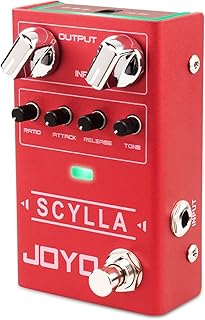 JOYO Bass Guitar Pedals Compressor Effect Pedal with Precise Compression Knobs Low Noise and High Dynamic Control Range for Bassist Electric Guitar Bass (SCYLLA R-27)