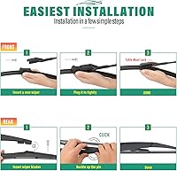 Vista 338 de 26" 20" 16" Windshield Wiper Blades Replacement for Dodge Grand Caravan 2008-2020 / Chrysler Town & Country 2008-2016 Premium All Weather Front Rear