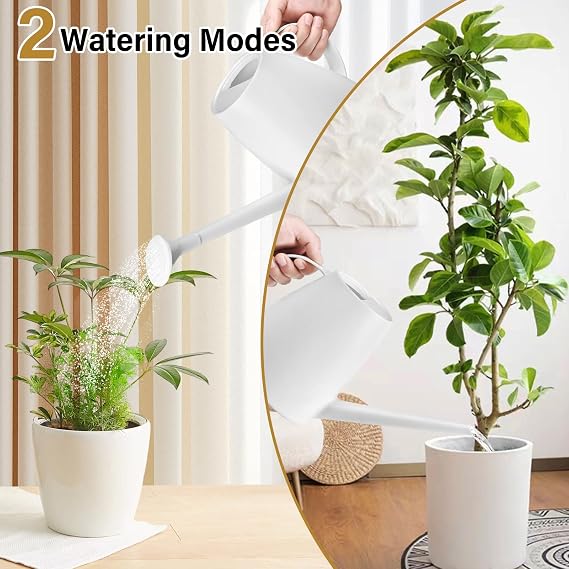 Plant Watering Can for Home Plant Garden 1/2 Gallon White