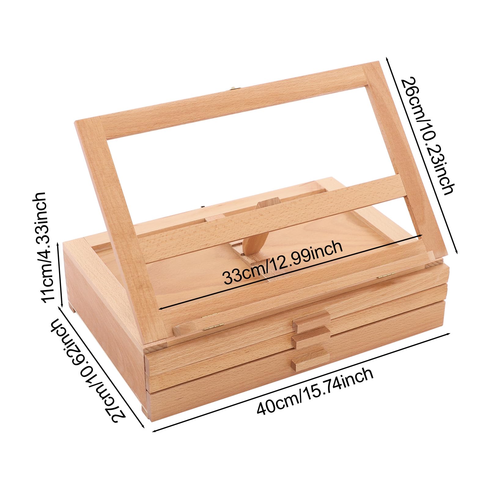 Caballete de mesa ajustable con 3 cajones, caballete portátil de madera de haya, soporte de pintura de alta calidad para artistas, estudiantes, principiantes