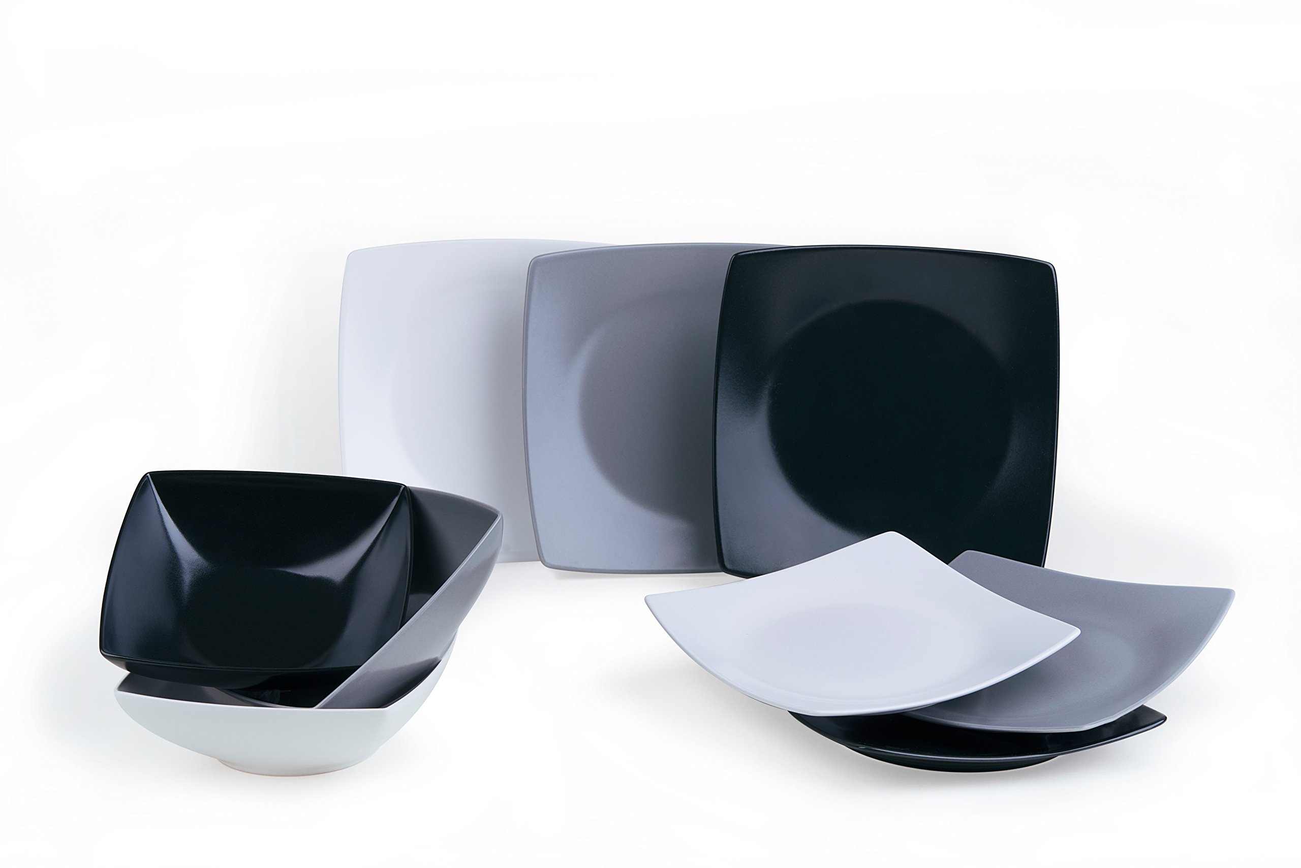 Excelsa Eclipse Piatto Piano, Ceramica, Nero