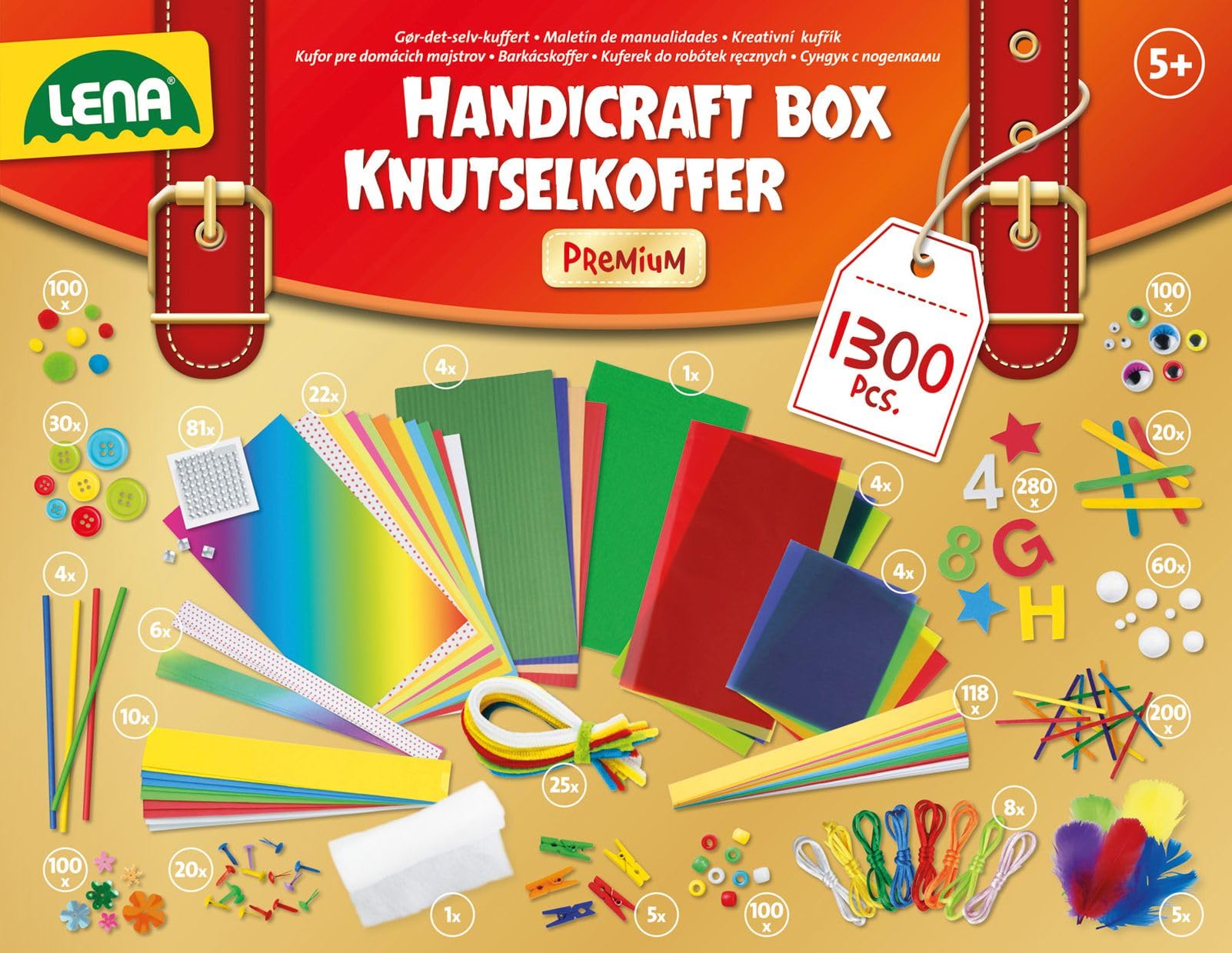 Coffret Bricolage Lena 1300 Pièces - Mousse, Papier, Perles, Pour Enfants Créatifs Dès 5 Ans