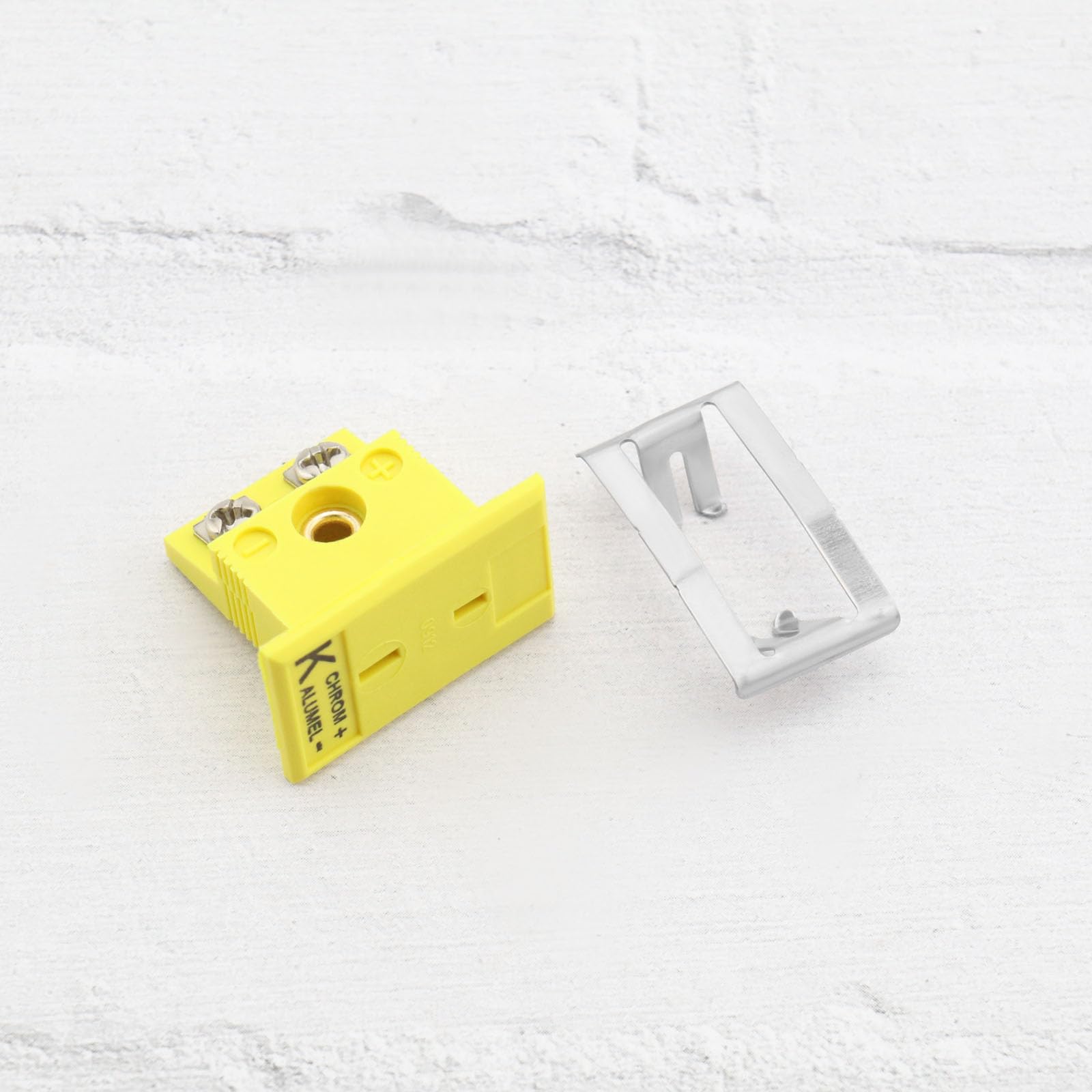 OTOTEC 4 Juegos de Conectores de Cable de Termopar Tipo K con Panel Minienchufe Amarillo con Instalación de Panel MPJ-KF de 21mm X 24mm X 14mm