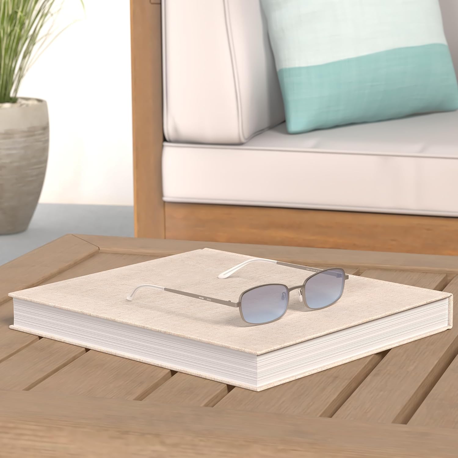 SOJOS Small Trendy Rectangle Sunglasses Womens Mens, Retro 80s 90s Y2k Chic Narrow Thin Skinny Sunnies SJ1187 - Image 2